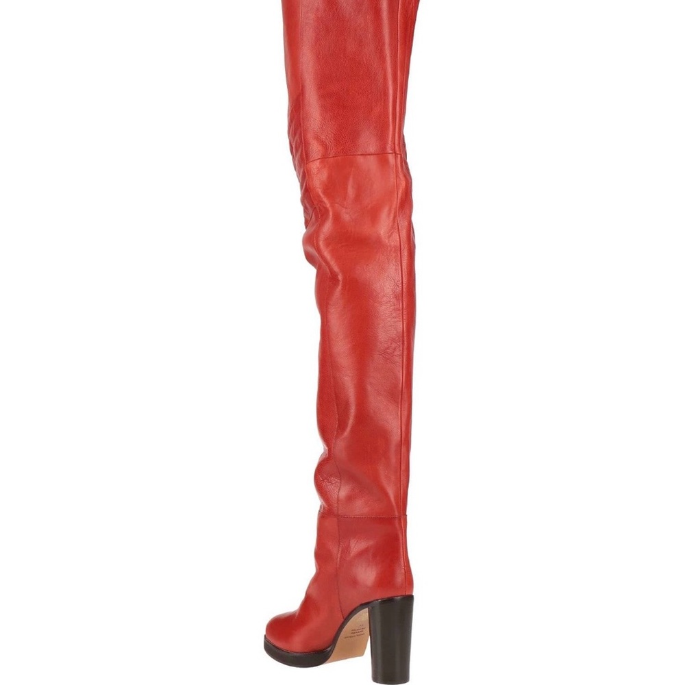 Isabel Marant Red Over the Knee Boots - Picture 5 of 9